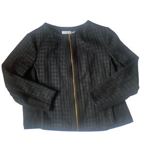 NWT Calvin Klein zip front tweed blazer